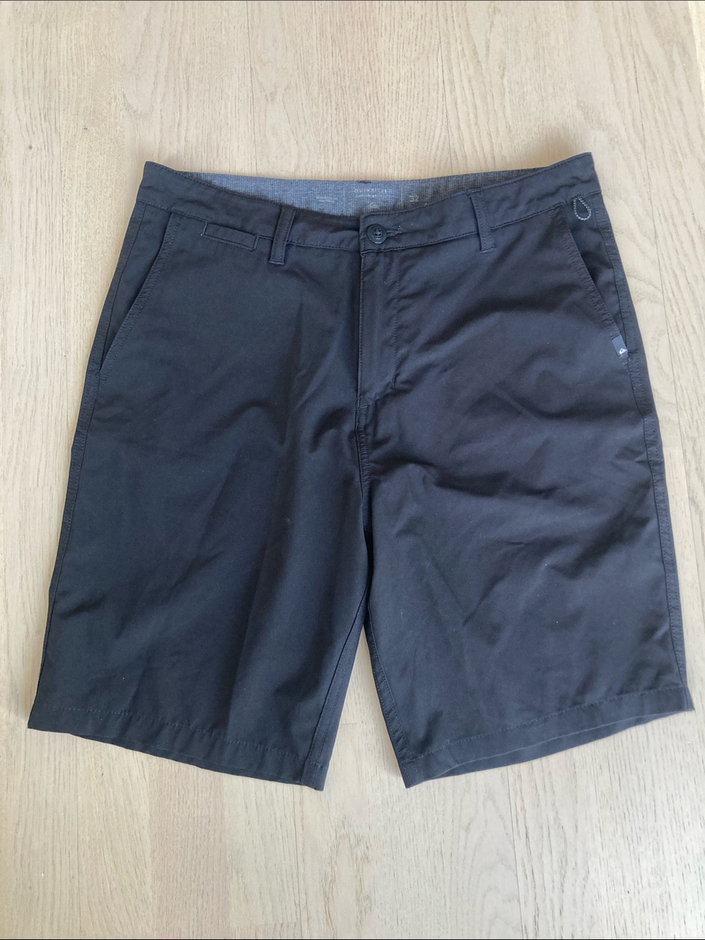 Quiksilver Men's Black Flat-Front Casual Shorts
